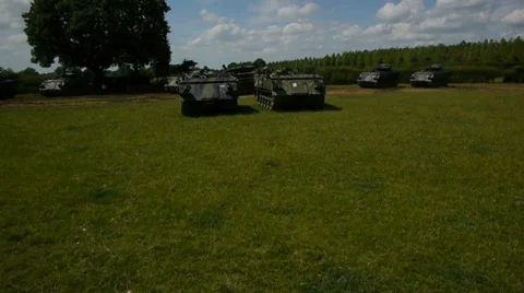 Tanks lined up in a column  Video stock 37568331