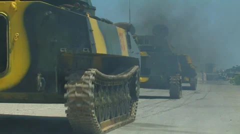 Tanks on the move Stock Footage 8516350