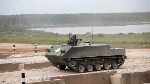 Tanks on the road Stock Footage 90855521