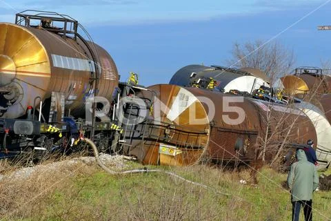 Tanks that Slipped Off the Rails Stock Photos