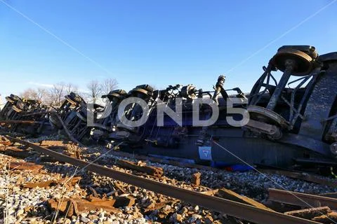 Tanks that Slipped Off the Rails Stock Photos