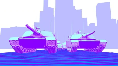 Tanks - Toon (HD) Stock Footage 10714329