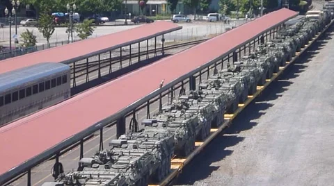 Tanks on a Train Stock Footage 51167145