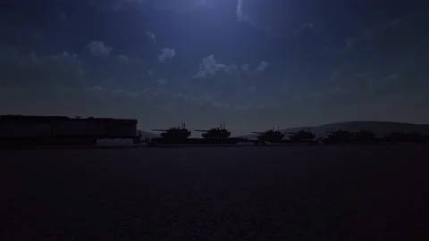 Tanks on train at night Stock-Footage 170905403
