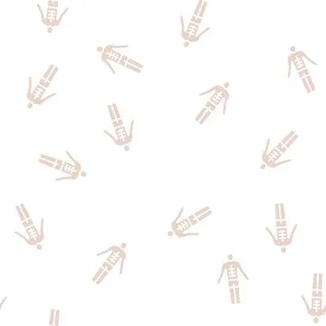 Tanned man glyph seamless pattern Stock Illustration