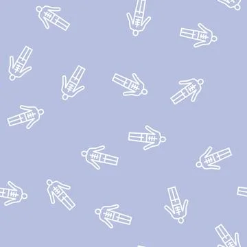 Tanned man line seamless pattern Stock Illustration
