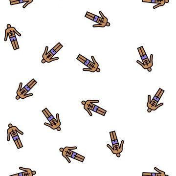 Tanned man vector seamless pattern Stock Illustration