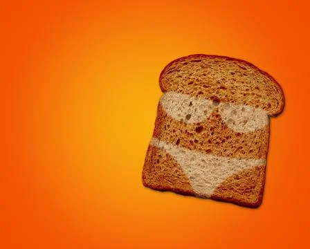 Tanned slice of bread isolated Foto stock