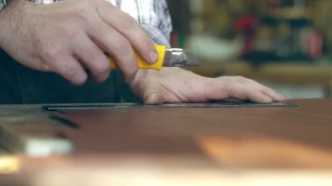 Tanner cuts the skin Stock Footage 105787055