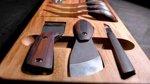 Tanner tools. Skiving knifes. Stock Footage 160124234