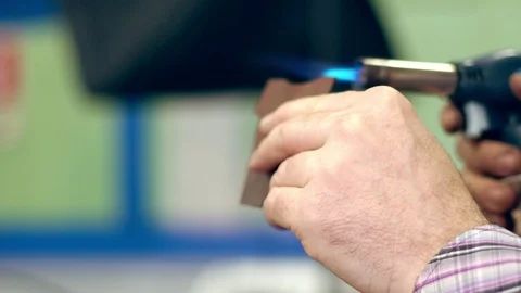 Tanner at work Stock Footage 105397260