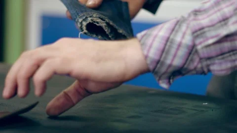 Tanner at work in the Studio Stock Footage 111452656