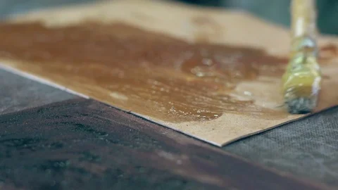 Tanner at work in the workshop Stock Footage 99772532