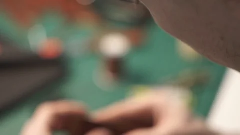 Tanner works in the workshop. Engaged in sewing wallet Stock Footage 104927710