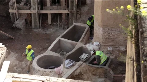 Tanneries under construction - October 1st, 2015 Fez, Morocco Stock Footage 55860561