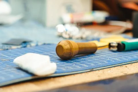 Tanner's work Desk Stock Photos