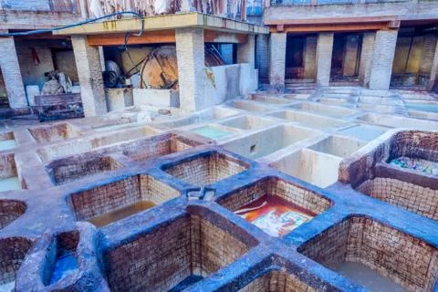 Tannery pools, Fez Stock Photos