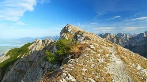Tannheimer Alps in Full Fall Glory with Cloud Shadows Moving Over Vils Mounta Stock Footage 309002700
