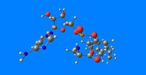 Tannic acid molecular structure isolated on blue Stock Illustration