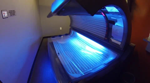 Tanning Bed Powering On Stock Footage 34755788
