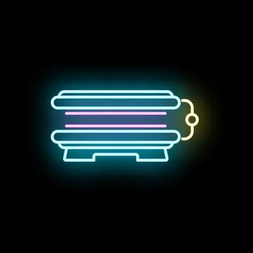 Tanning bed ultraviolet light neon glow icon Ilustração Stock