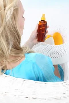 Tanning lotion - sunscreen . Stock Photos