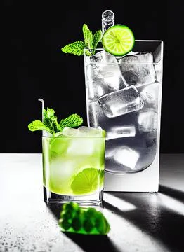 Tanqueray Forager Smash Bar Drink. Adult Beverage Collection. Stock Illustration