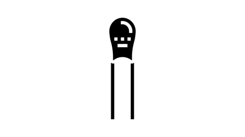 Tantalum capacitor electronic component glyph icon animation Stock Footage 326155852