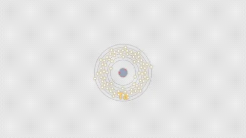 Tantalum Ta Bohr Atom Model Clean No Text Animation Video Overlay Alpha 4K Vidéo 339367372