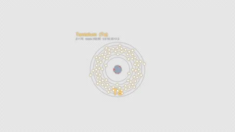 Tantalum Ta Bohr Atom Model Labeled Animation Video Overlay Alpha 4K Stock-Footage 339367381