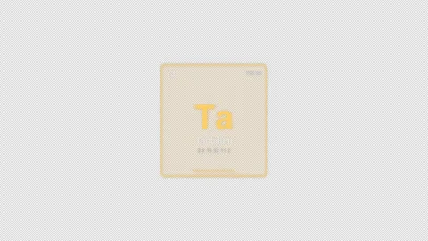 Tantalum Ta Periodic Table Element Tile Labeled Animation Video Overlay Alpha 4K Stock-Footage 339367341