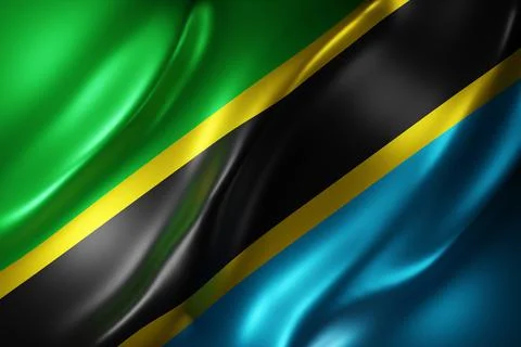 Tanzania 3d flag Stock Illustration
