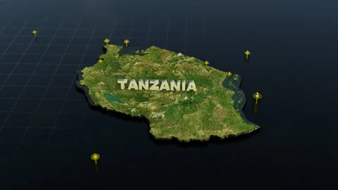 Tanzania 3D Map With Animation Stock Footage 311267424
