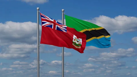 Tanzania and The Bermudas two flags Stock Footage 288121174