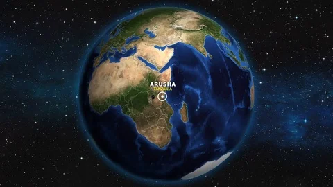 TANZANIA ARUSHA ZOOM IN FROM SPACE Stock Footage 115882829