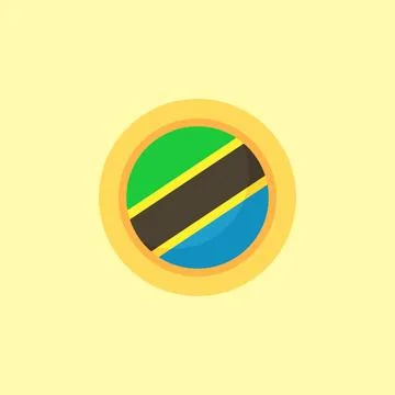 Tanzania - Circular Flag Stock Illustration