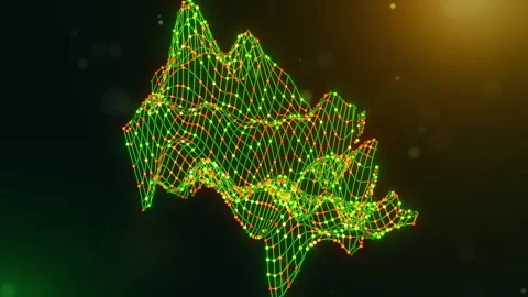 Tanzania Connected Intelligence Network Map Reveal Motion Graphics Stock Footage 338173110