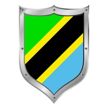 Tanzania flag button. Stock Illustration