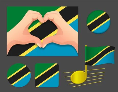 Tanzania flag icon Stock Illustration