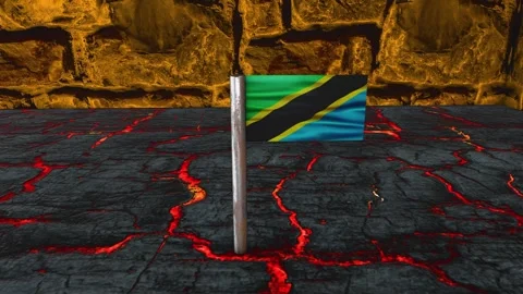 Tanzania Flag Post - Dolly Shot Stock Footage 271114094