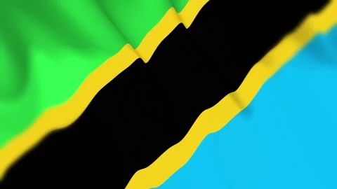 Tanzania Flag Seamless Loop 4k 60fps on Sky Background Stock Footage 340342104
