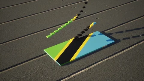 Tanzania Flag - Slow Motion Stock Footage 318921302