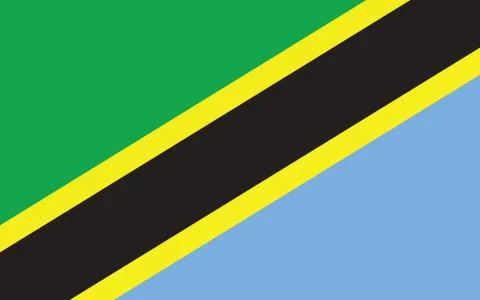 Tanzania flag vector graphic. Rectangle Tanzanian flag illustration. Tanzania Stock Illustration