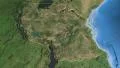 Tanzania, glide over the map, outlined 4k or 4k+ Resolution