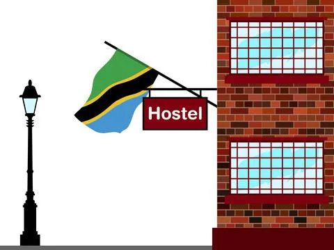 Tanzania Hostels Vector Illustration Stock Illustration