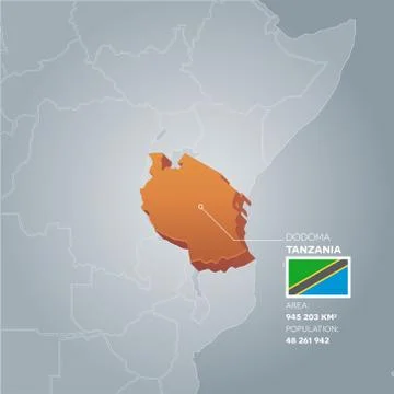 Tanzania information map. Stock Illustration
