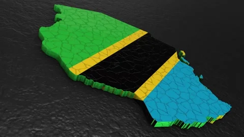 Tanzania map 3d. 3d map of Tanzania. Stock Footage 275711989
