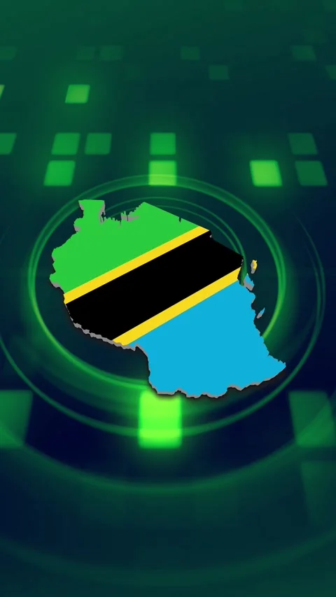 Tanzania Map and Flag Background Stock-Footage 347127273