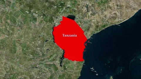 Tanzania Map Animation with Location Highlight Video stock 343833396