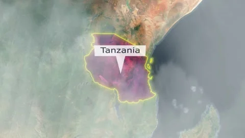 Tanzania Map - Clouds Effect Stock Footage 267838252